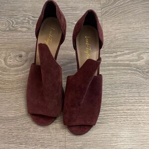 Lord & Taylor Deep Burgundy Suede Mules